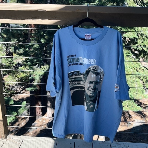 Bayside Heavyweight Other - NEW STEVE McQUEEN "The Getaway" Boys Republic Car Motorcycle Show T Shirt 4X